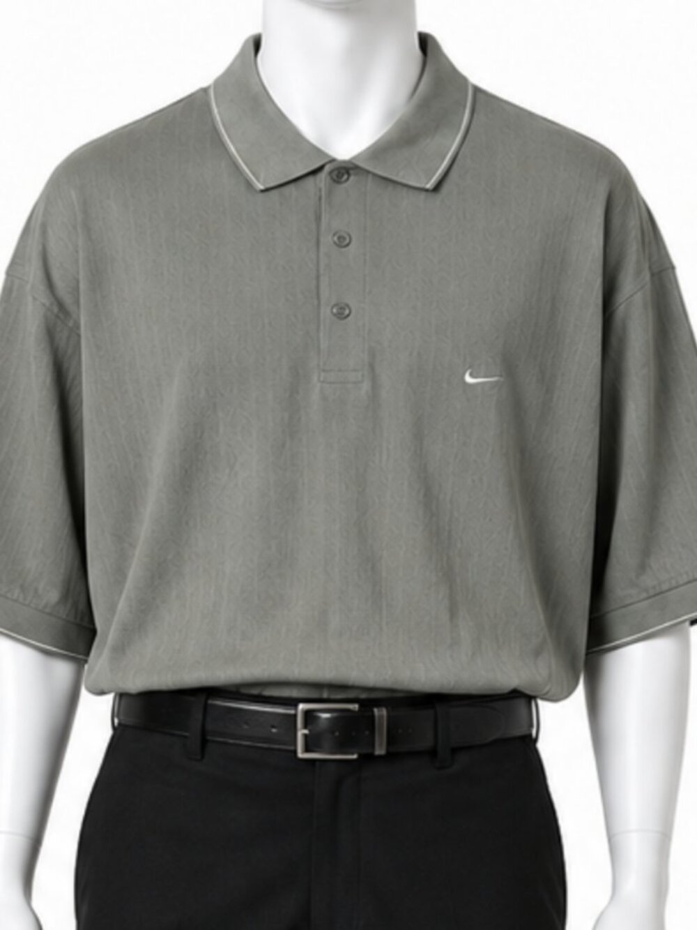 Nike Golf Dri-FIT Men XXL Polo Shirt  Sage Green Striped Short Sleeve